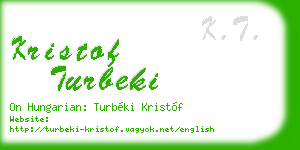 kristof turbeki business card