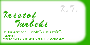 kristof turbeki business card